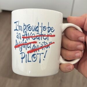 LINYI Funny Aviator Pilot Humor Ceramic Coffee Mug